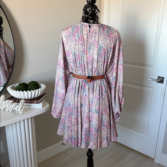 Bohme Pink Floral Dress with Belt - Picture 5 of 7